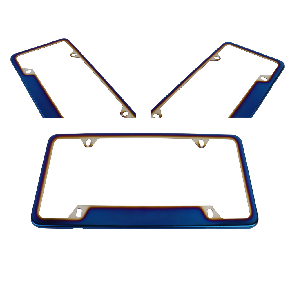 Various materials License Plate Frame  Car Number Plate Frame Roasted Blue License Plate Frames