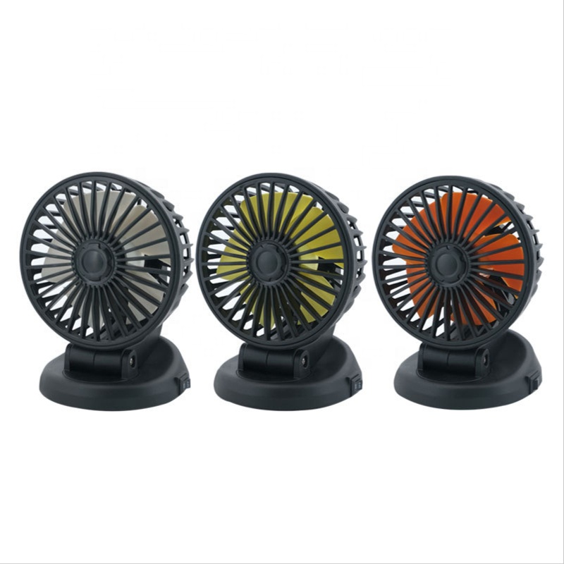Hot selling High Airflow 360 Rotation Personal Cooling Car Mute Interior Accessories Dual Head Solar Fan For Car 