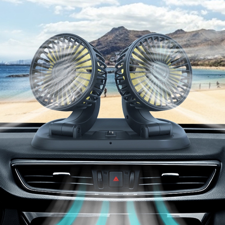 High Quality Car Fan Interior Accessories Radiator Folding 24V Car Fan Double-head Car Cooling Fans