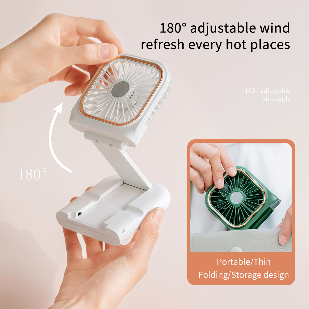 Original Manu Rechargeable 3000mAh Handfan Mini USB Portable Folding Stand Cooler Fan Car Air Conditioner Cooling