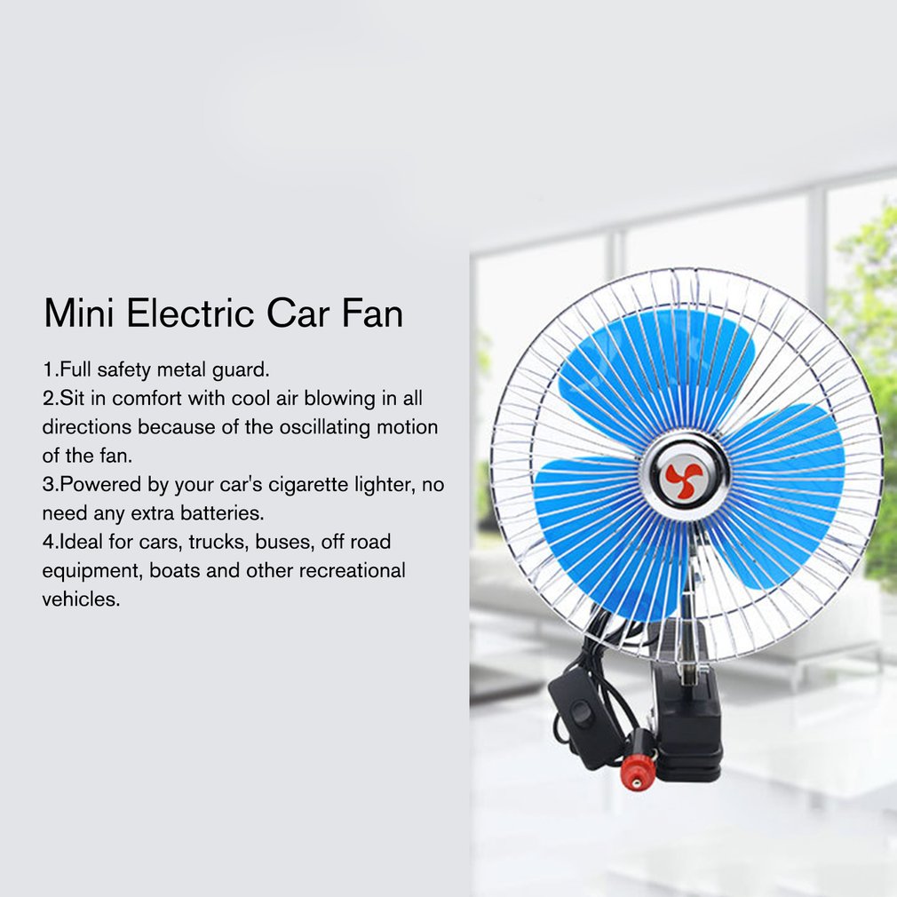 clolsed semi-closed car air conditioning fan automobile head desuperheater DC12 v mini car fan 8inch 10inch color 