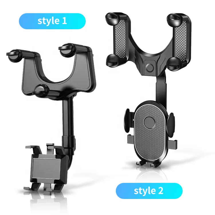 Fast Shipping Mobile Phone Car Holder Universal Clips Silicone 360 Rotatable Retractable Rearview Mirror Phone Holder Fo