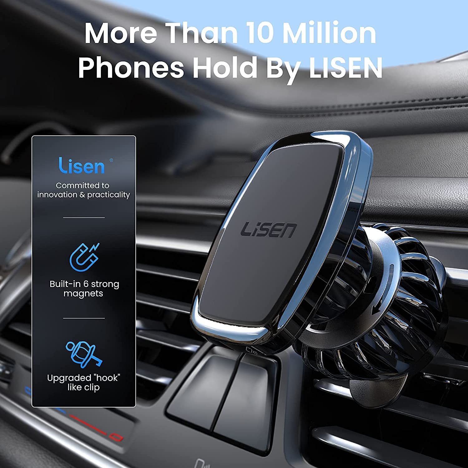 Lisen Car Holder in Car Air Vent Clip Mount No Magnetic Mobile Phone Holder Cell Stand Car Phone Holder