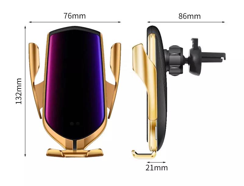 R1 R2 Intelligent Control Auto Infrared Ray Wireless Charger Smart Phone Wireless Charger Car Holder Wireless Magnetic C