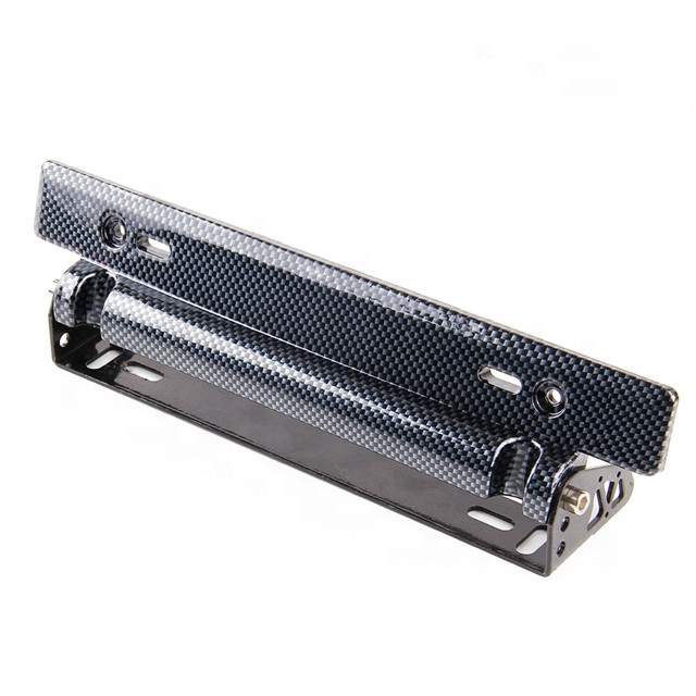 Universal Adjustable Carbon Fiber Number Car Racing License Plate Frame