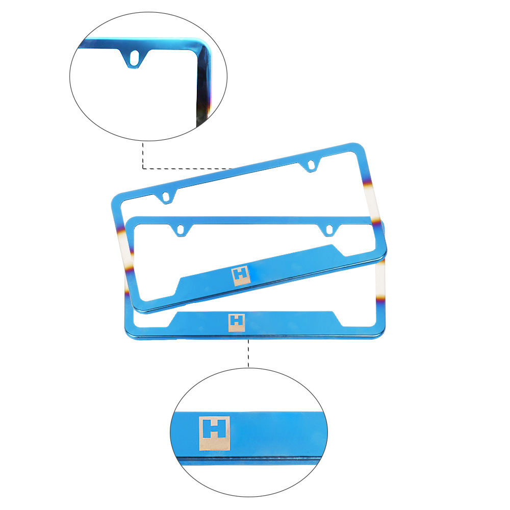 Various materials License Plate Frame  Car Number Plate Frame Roasted Blue License Plate Frames