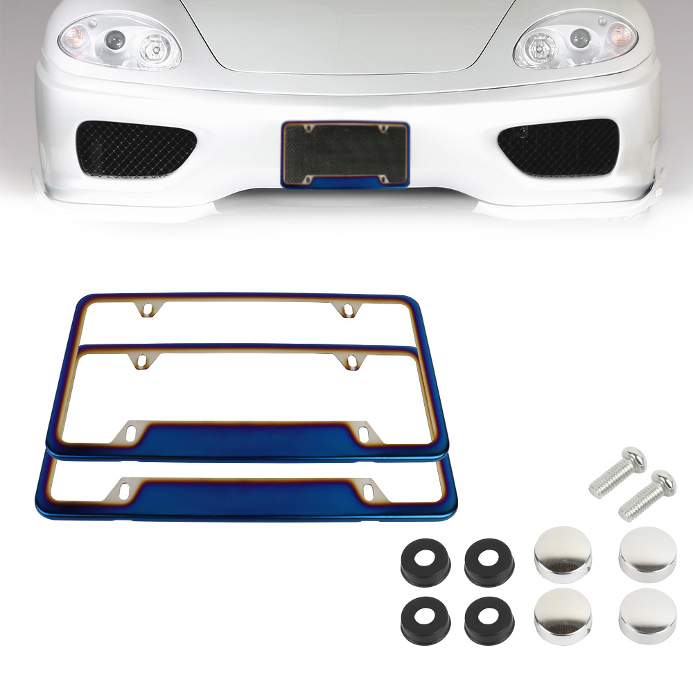 Various materials License Plate Frame  Car Number Plate Frame Roasted Blue License Plate Frames