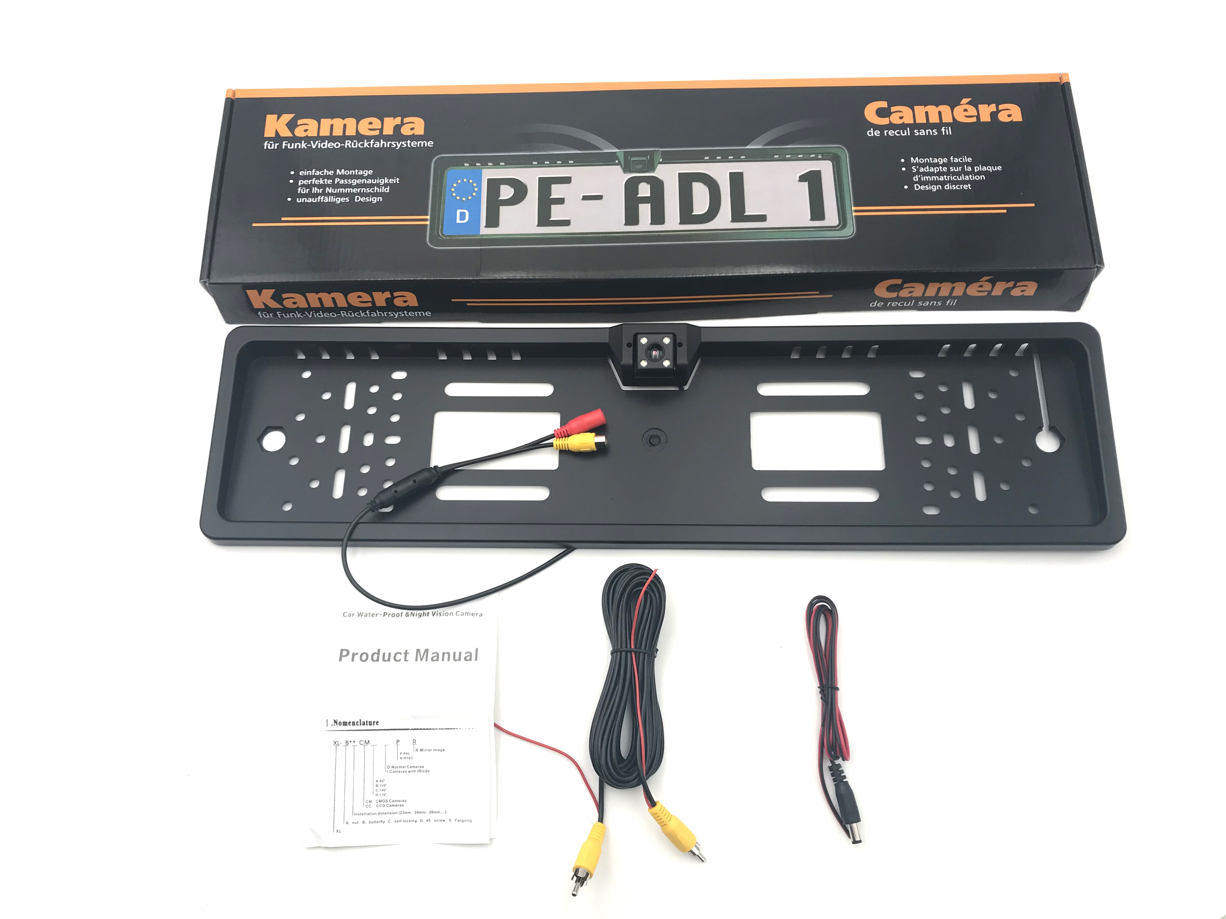 Universal European Car Reverse License Plate Frame Mount Rear View Backup License Car Number Plate Camera