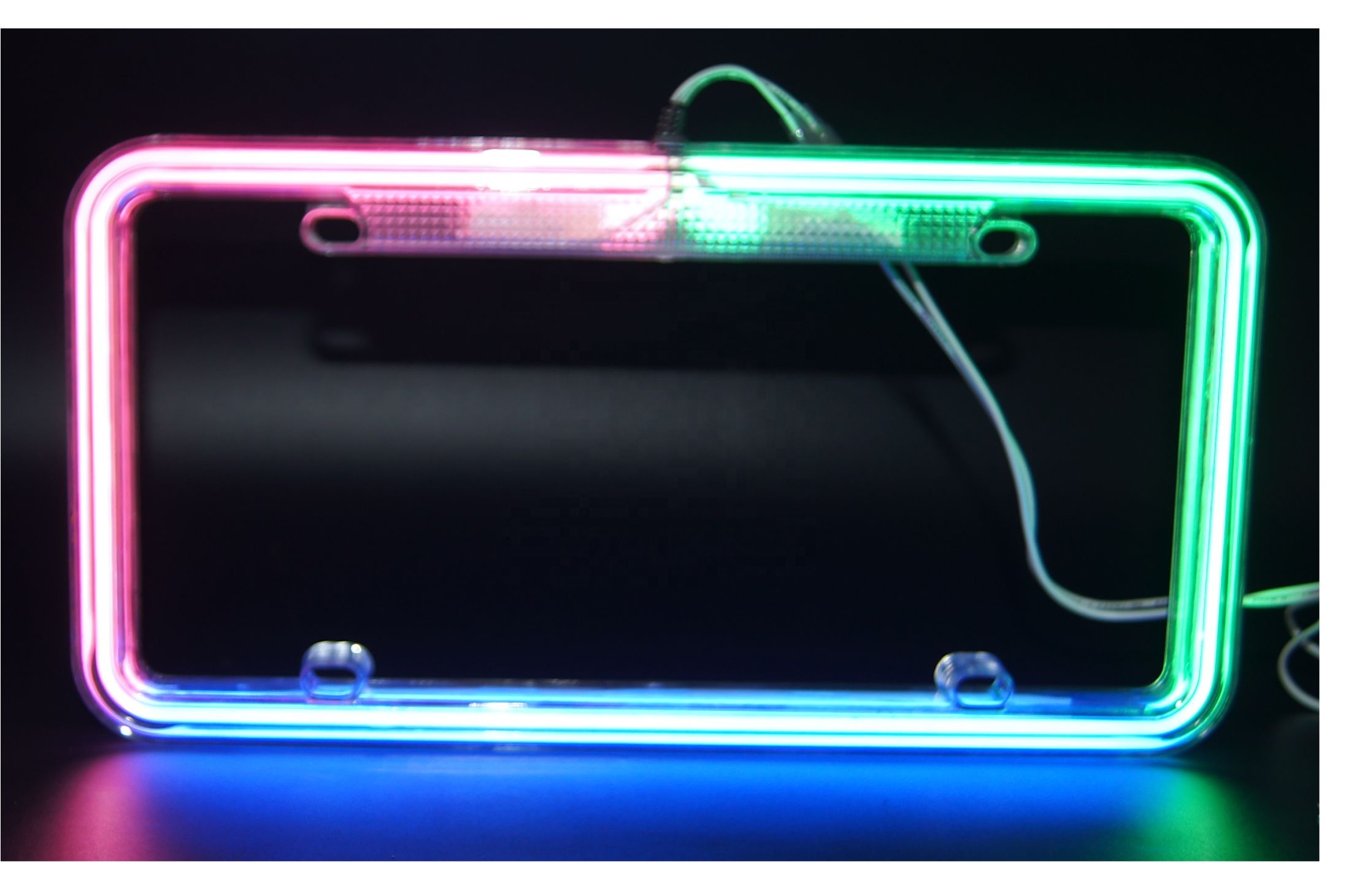 2020 new car accessories neon lights license plate holder   license plate frame