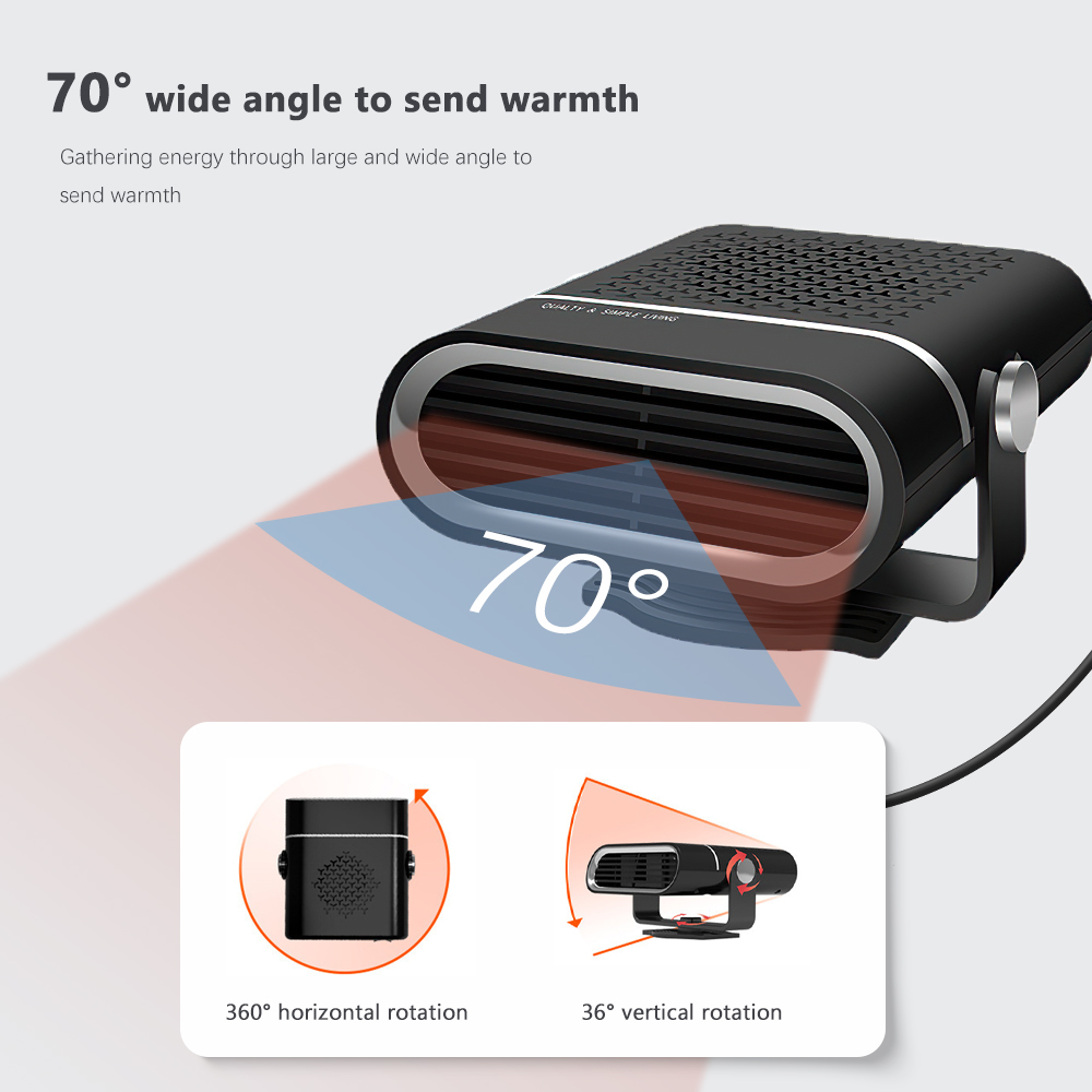 Camecho Car Fan Heater 12V 24V Auto Heater Windshield Defroster Mini Car Portable Air Condition Universal