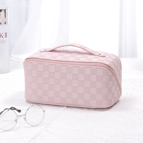 High Quality Leather Toiletry Bag Makeup Bags Travel Cosmetic Cases Make Up Organizer 