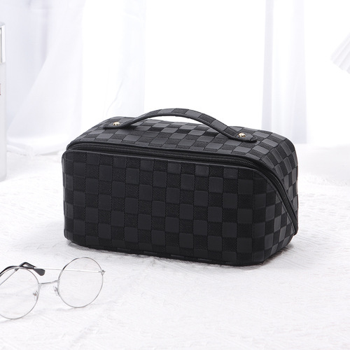 High Quality Leather Toiletry Bag Makeup Bags Travel Cosmetic Cases Make Up Organizer 