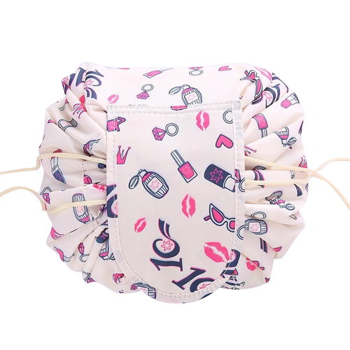 Travel Cosmetic Bag Waterproof Large Capacity Flat Lay Make up Case Make Up Bag 