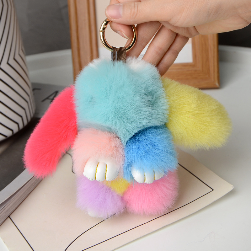 Plush Bunny Doll Keychain Soft Animal Pendant Toy, Kids' Small Plush Toy Keyring