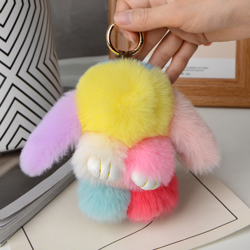 Plush Bunny Doll Keychain Soft Animal Pendant Toy, Kids' Small Plush Toy Keyring