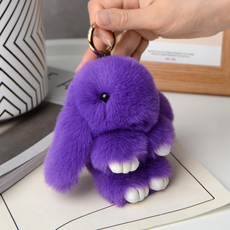 Plush Bunny Doll Keychain Soft Animal Pendant Toy, Kids' Small Plush Toy Keyring