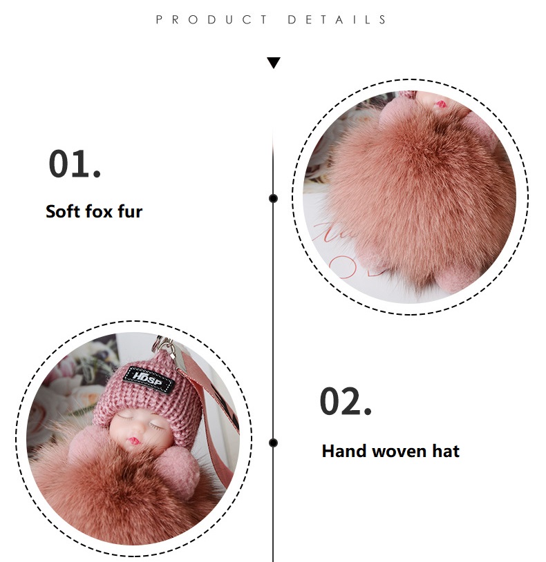 Cute Metal Plush Toy Ornaments, Baby Doll Chains for Collectors