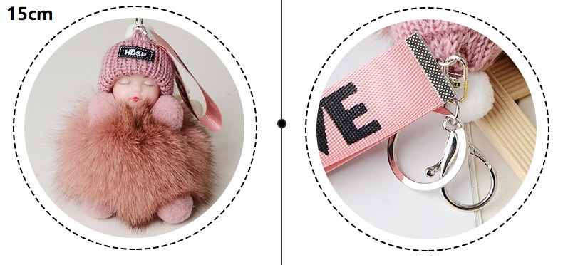 Cute Metal Plush Toy Ornaments, Baby Doll Chains for Collectors