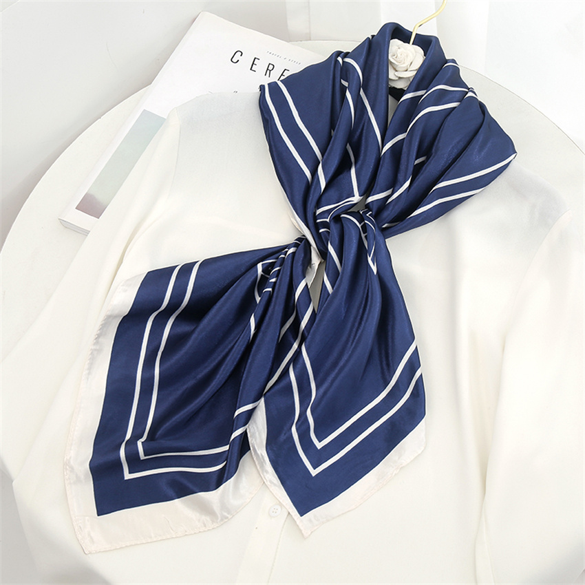 Satin Scarf with Feather Design Women's Fashion Scarves, Personalized Style