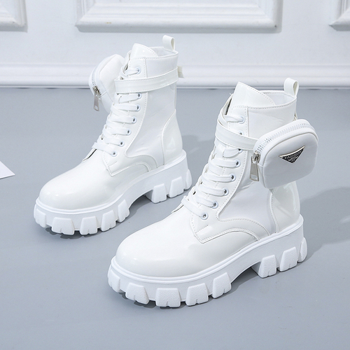 New Arrivals Ladies Boots Platform Thick-soled Shoes Lace on Women Boots Pocket Decorate Winter Boots
