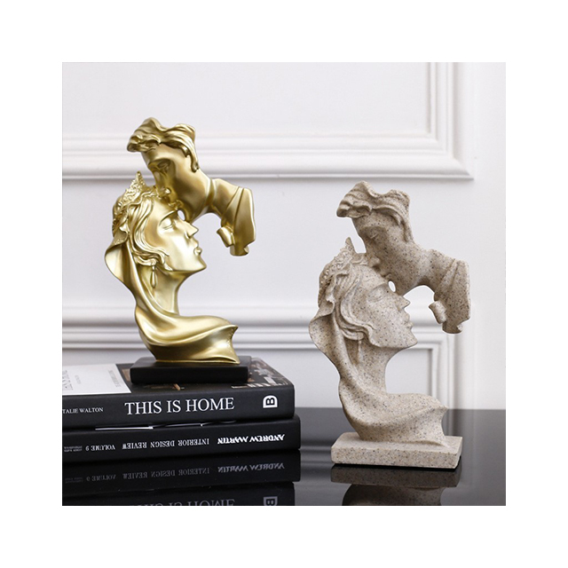 Resin Craft Gold, champagne, sandstone Wedding Resin For Lover Kiss Living Room Home Decor Abstract Art Gift Couples Orn