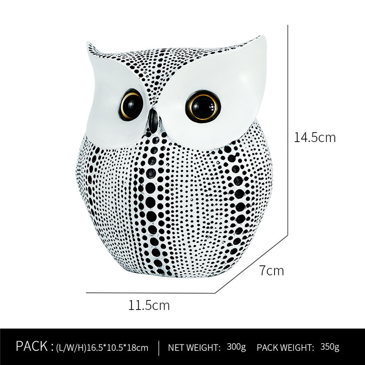 Nordic 3d Statue Black Owl Statue Desk Ornaments Fashion Resin Crafts For Home Living Room Bookshelf Fireplace Decorativ