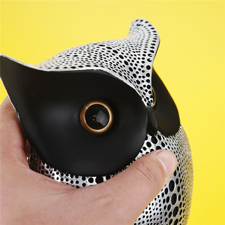 Nordic 3d Statue Black Owl Statue Desk Ornaments Fashion Resin Crafts For Home Living Room Bookshelf Fireplace Decorativ