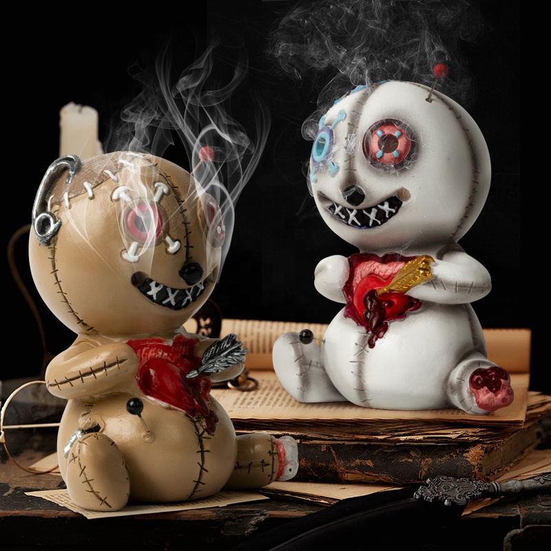 Halloween new curse doll can spray ornaments voodoo doll home incense decorations resin crafts