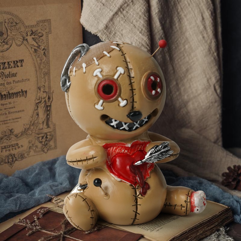 Halloween new curse doll can spray ornaments voodoo doll home incense decorations resin crafts