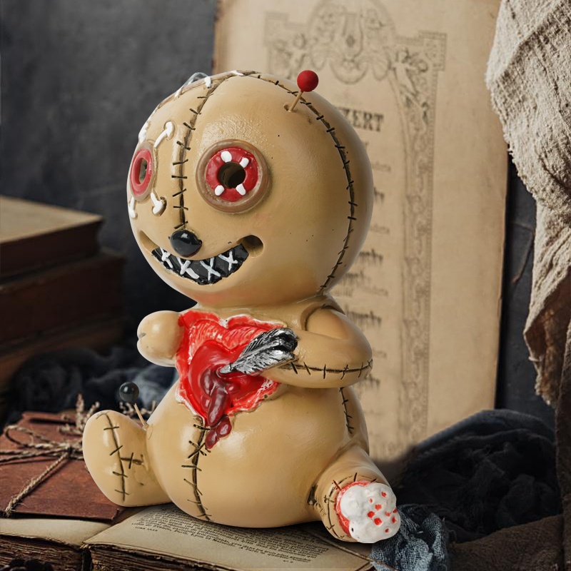 Halloween new curse doll can spray ornaments voodoo doll home incense decorations resin crafts