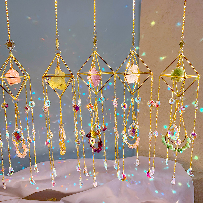natural crystal handmade  hanging sun catcher crystal sun catchers hanging suncatche  prism rainbowmaker