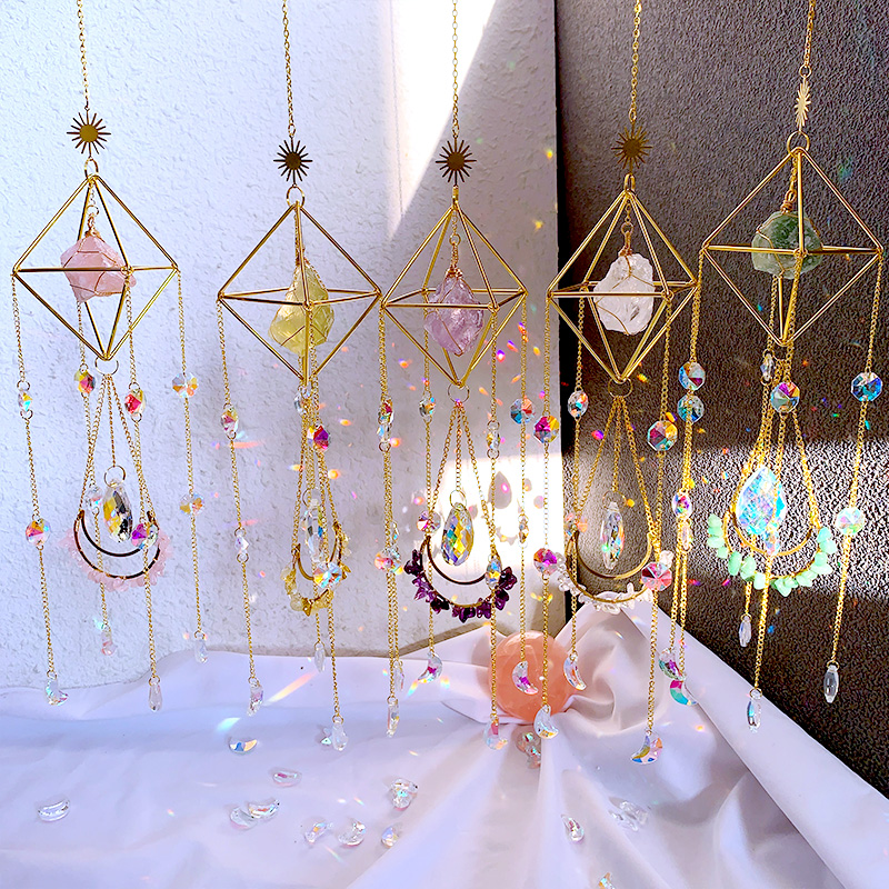 natural crystal handmade  hanging sun catcher crystal sun catchers hanging suncatche  prism rainbowmaker