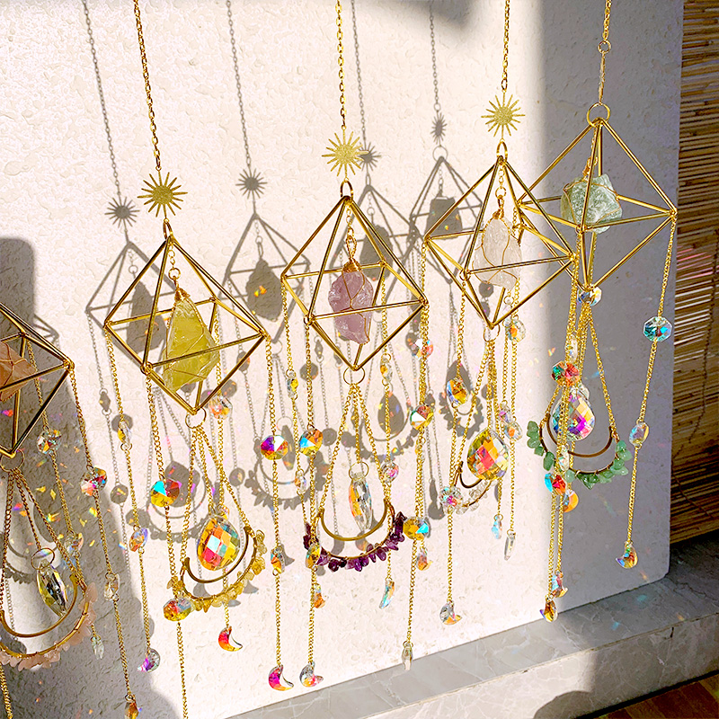 natural crystal handmade  hanging sun catcher crystal sun catchers hanging suncatche  prism rainbowmaker