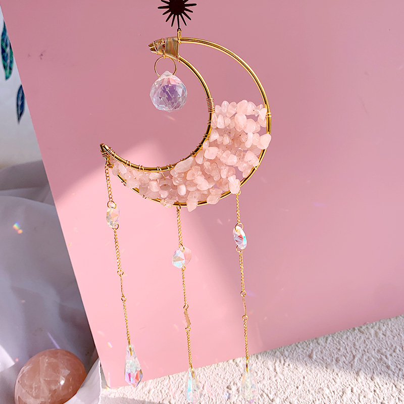   high quality  natural  crystal sun catcher moon sun catchers amethyst suncatche for decoration
