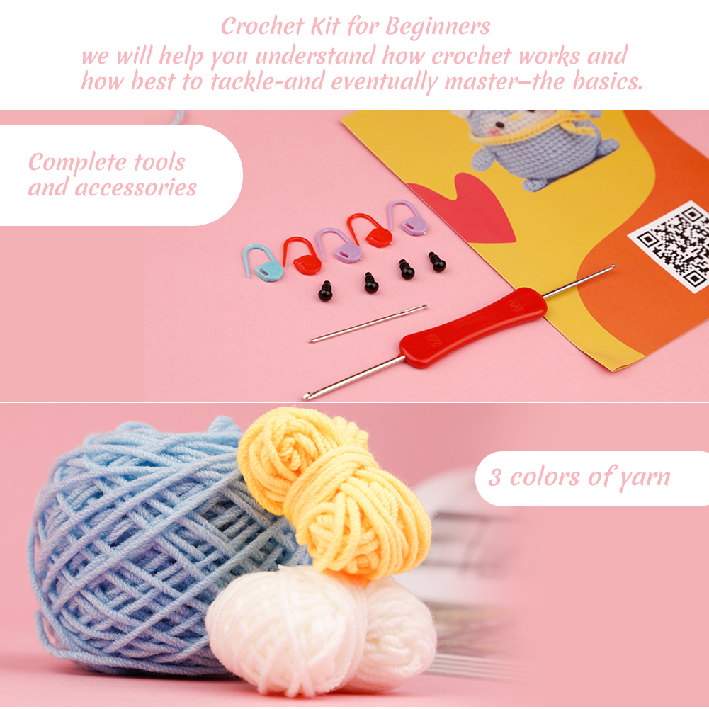 Easy To Do beginners woobles crochet kit animal diy Handmade penguin crochet kit