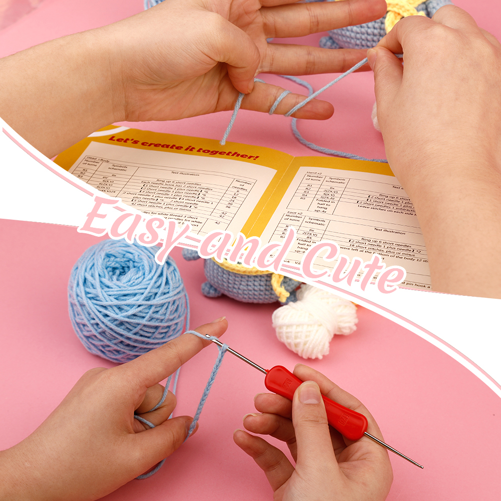 Easy To Do beginners woobles crochet kit animal diy Handmade penguin crochet kit