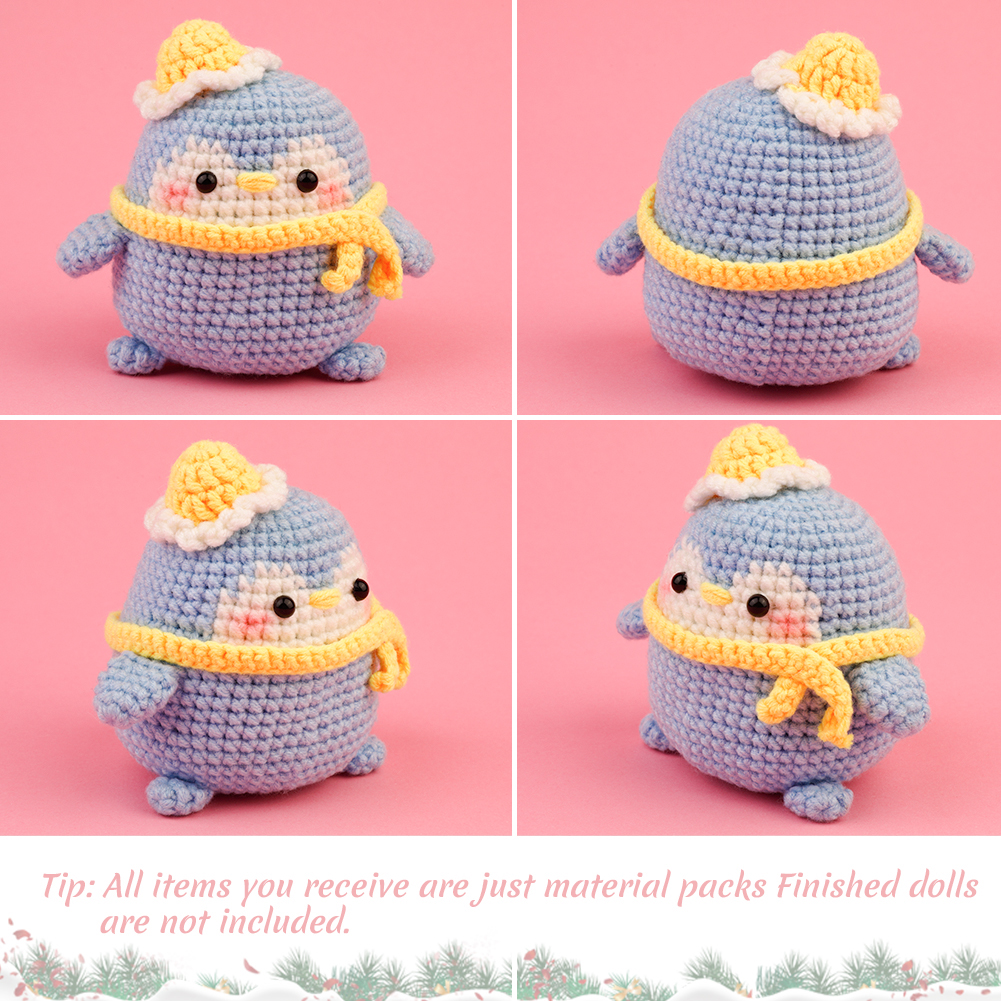 Easy To Do beginners woobles crochet kit animal diy Handmade penguin crochet kit