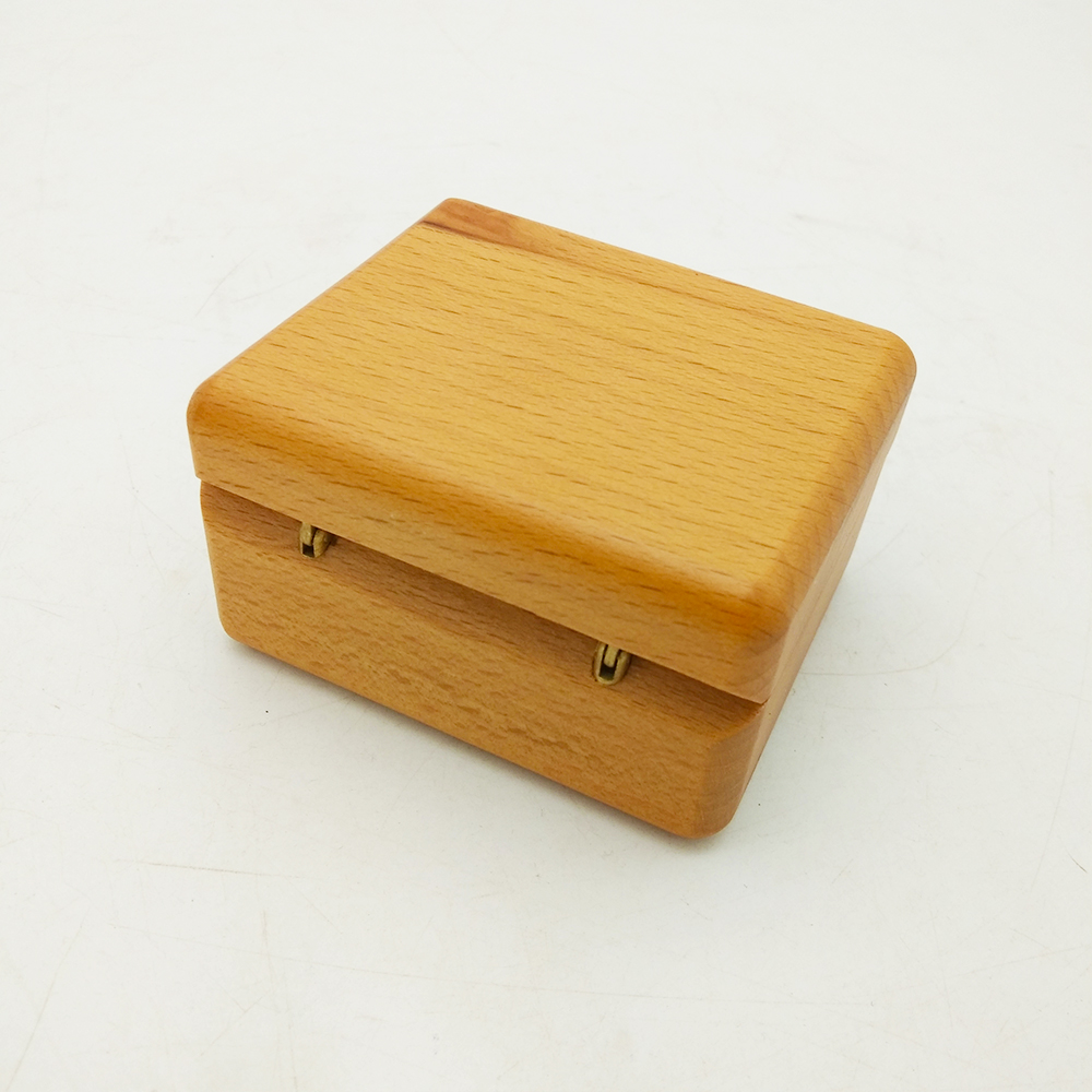  Color Print Holiday Gift Mini Size Engraved Hand Crank Wooden Music Box
