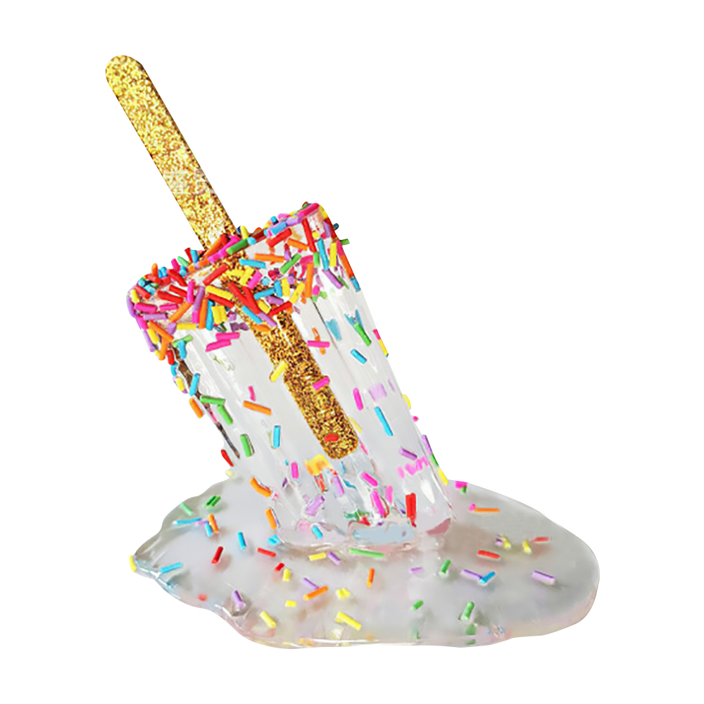 Creative Melting Popsicle Sculpture Ice Cream Resin Ornaments Decor Crafts Cafe Restaurant Office Home Modern Decoration