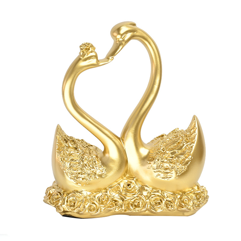 Creative boutique love swan resin handicraft couples' sense  happiness home room decoration