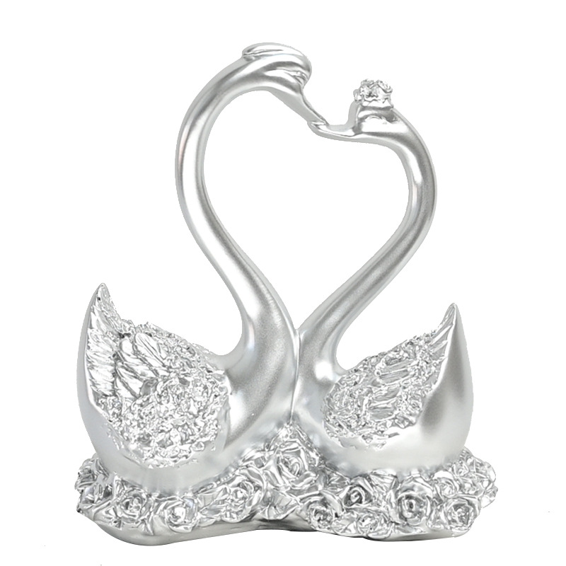 Creative boutique love swan resin handicraft couples' sense  happiness home room decoration