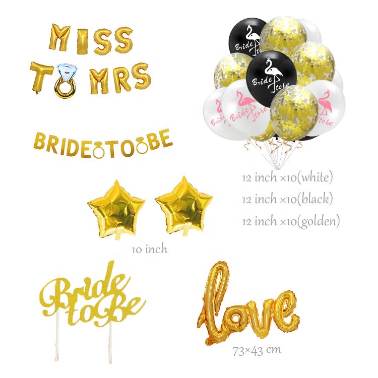 Gold Bride To Be Party Bachelorette Decoration Balloon Set Party Party Decorations Backdrop Supplies Kit