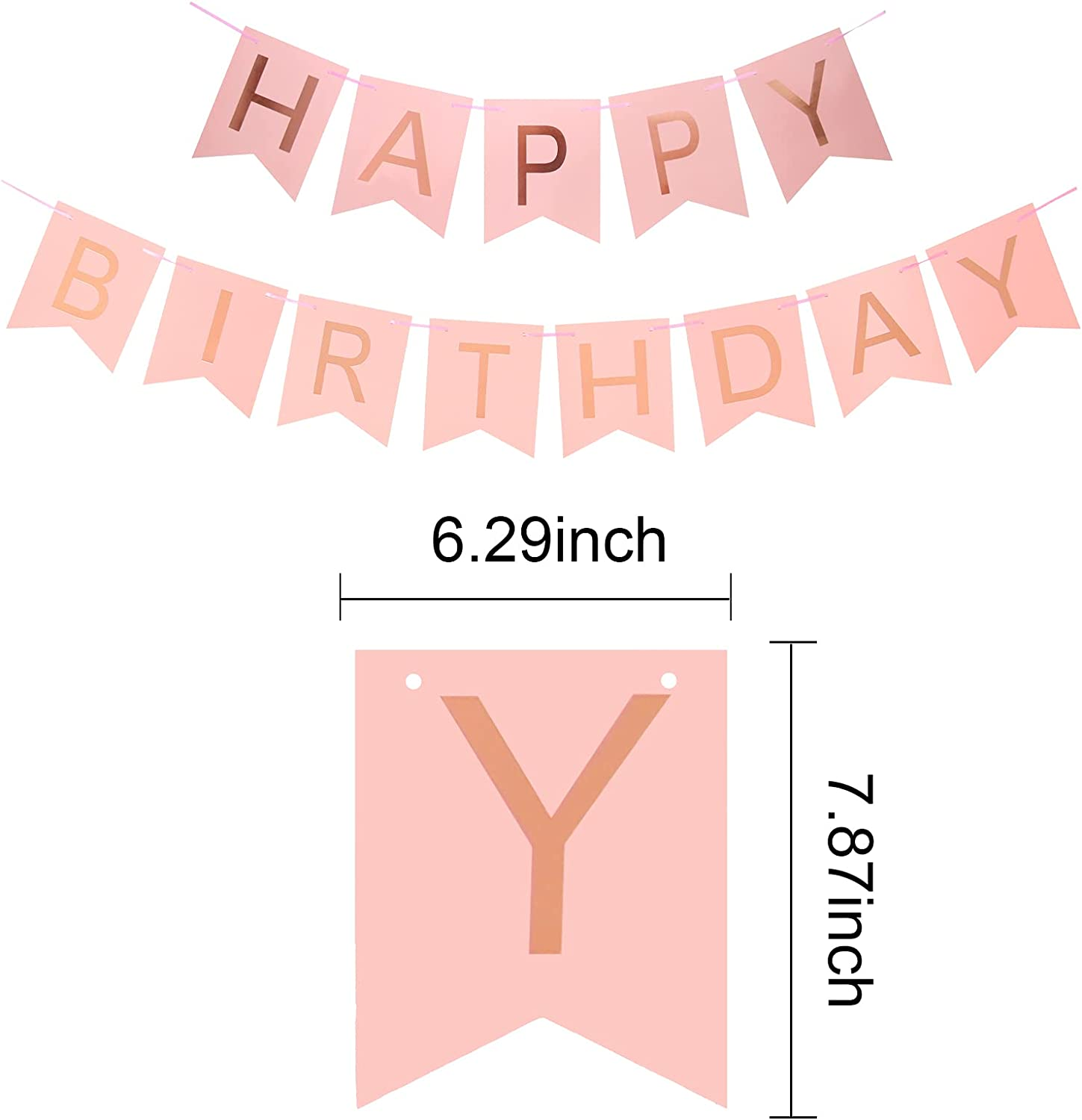Rose Gold Happy Birthday Decoration Set Adult Birthday Party Supplies