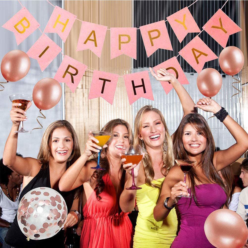 Birthday Decorations Pink Birthday Party Supplies Balloons Party Suit