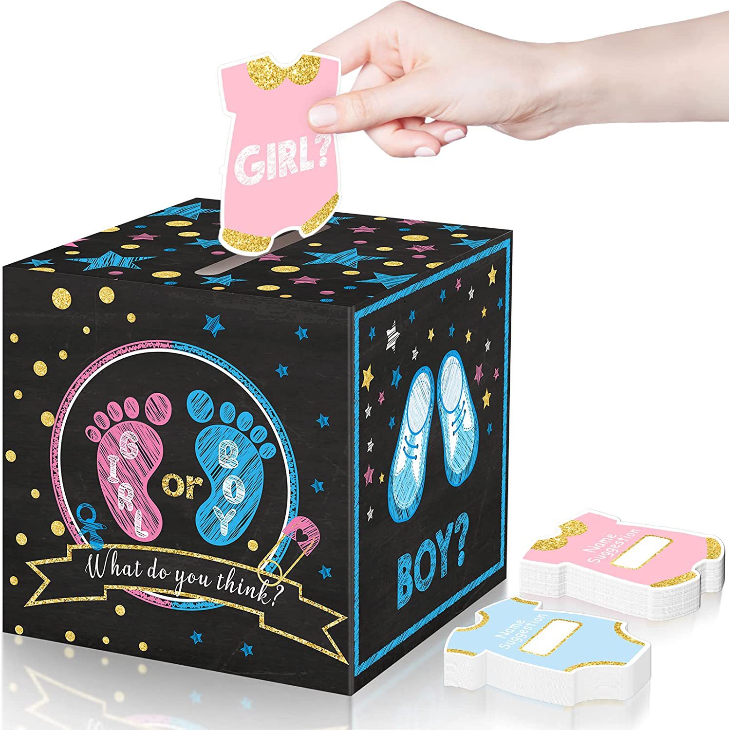 Baby gender reveal display ballot box baby shower party decoration voting game gender display party supplies