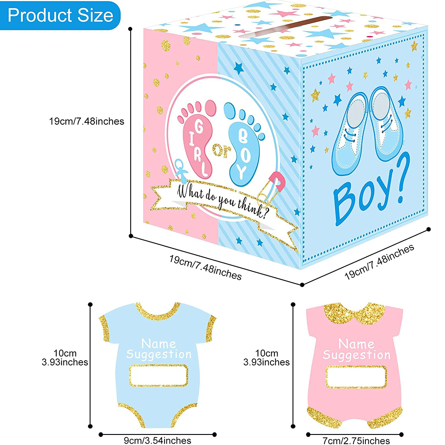 Baby gender reveal display ballot box baby shower party decoration voting game gender display party supplies