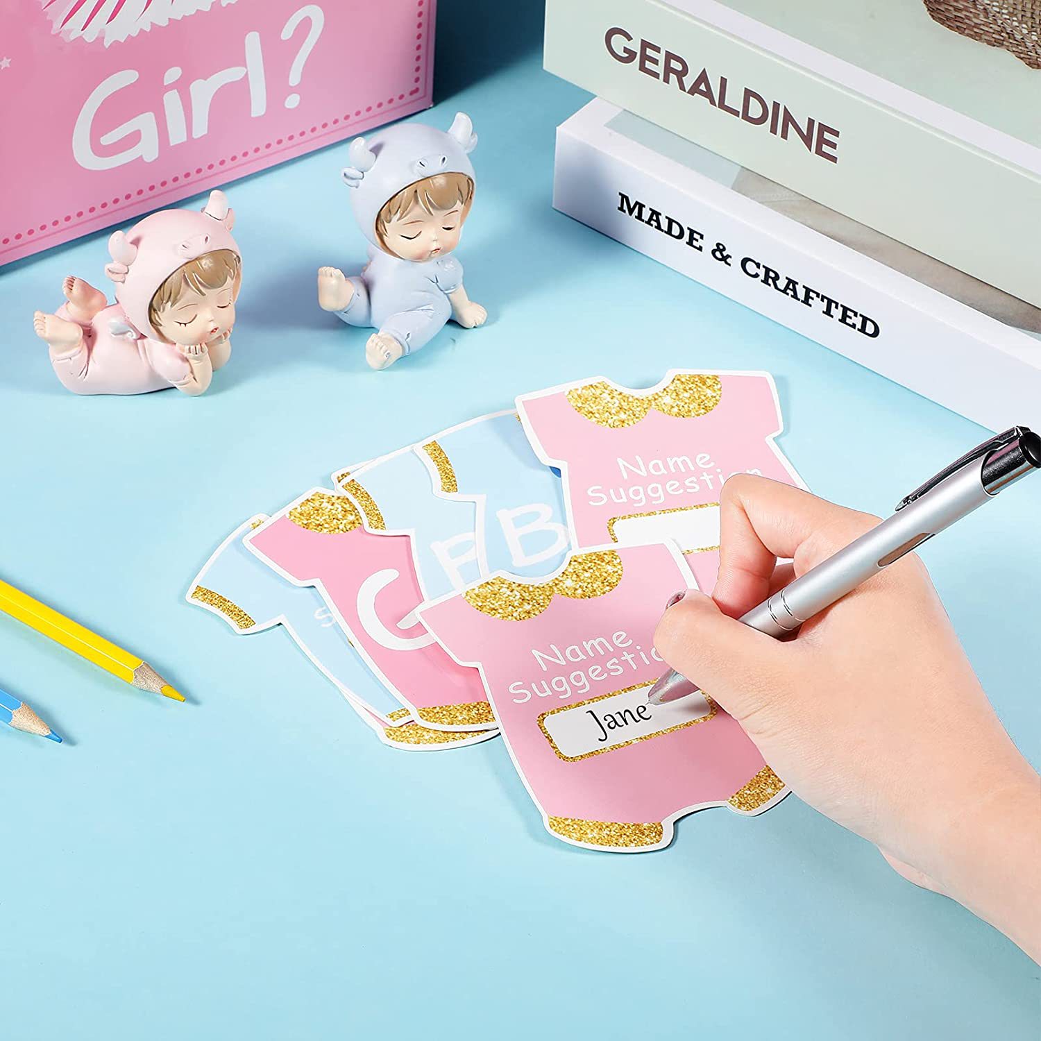 Baby gender reveal display ballot box baby shower party decoration voting game gender display party supplies