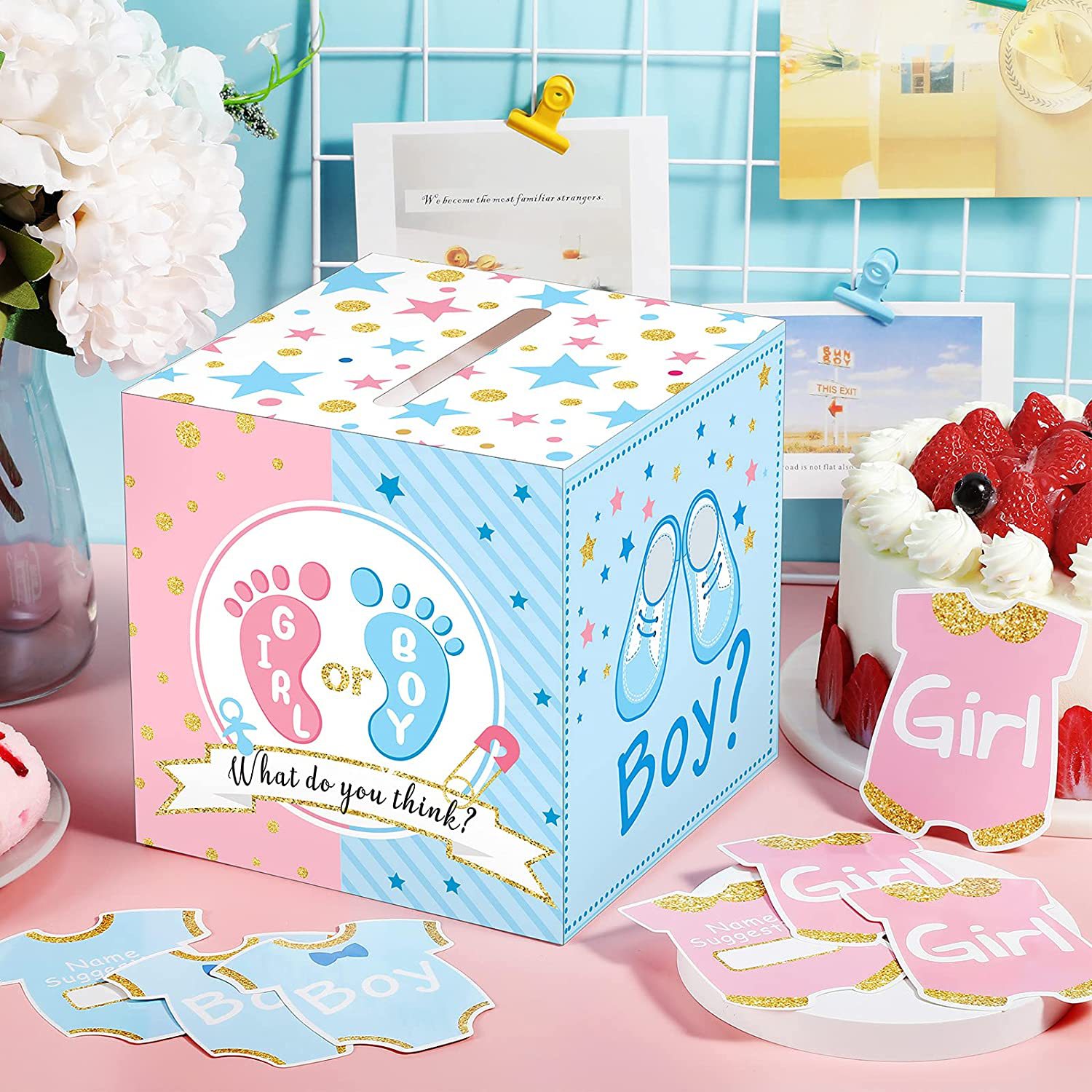 Baby gender reveal display ballot box baby shower party decoration voting game gender display party supplies