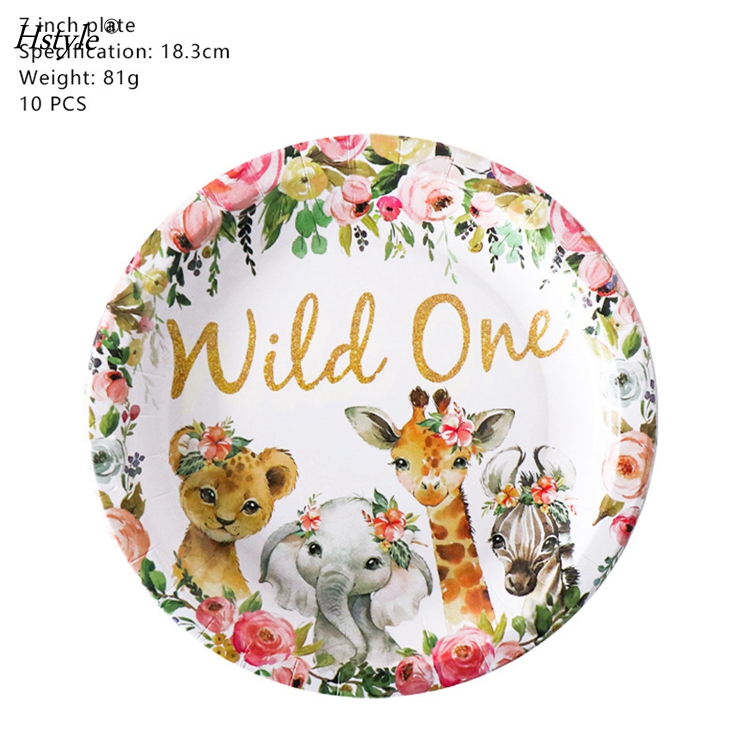 Girl Wild One Birthday Party Supplies Wild One Theme Birthday Party Decoration Jungle Safari Birthday Baby Shower Decor 