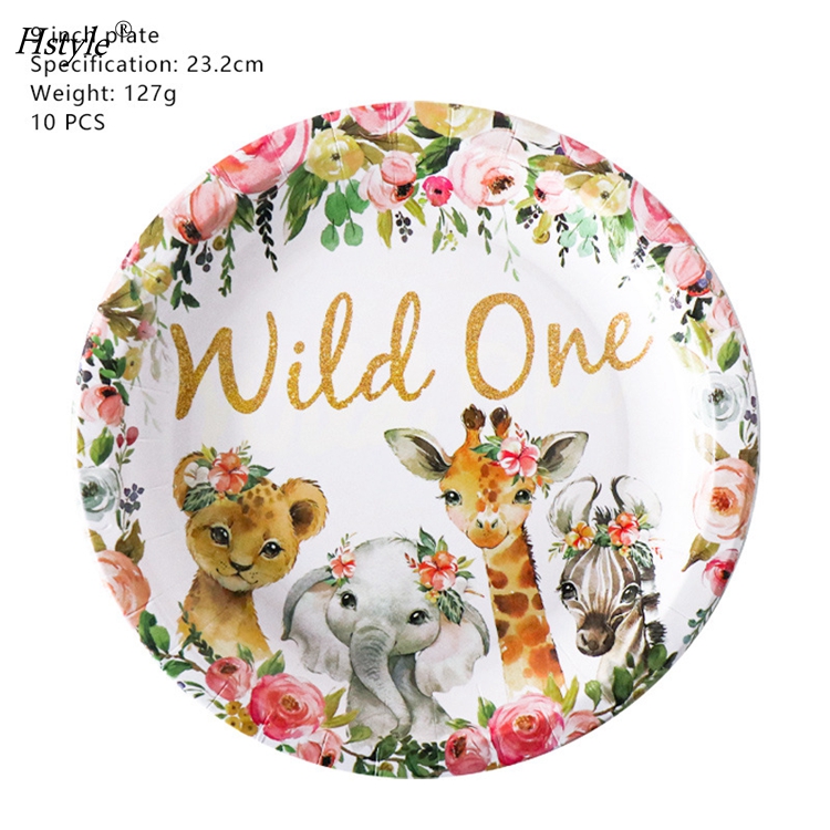 Girl Wild One Birthday Party Supplies Wild One Theme Birthday Party Decoration Jungle Safari Birthday Baby Shower Decor 